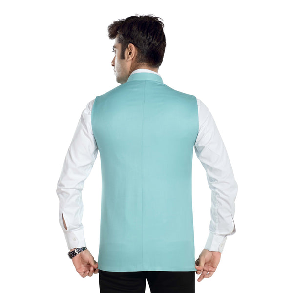 Men's TR Nehru Jacket – Dark Aqua