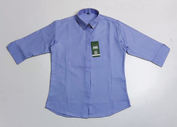 Women's Chambray Formal Shirt – Blue – front view