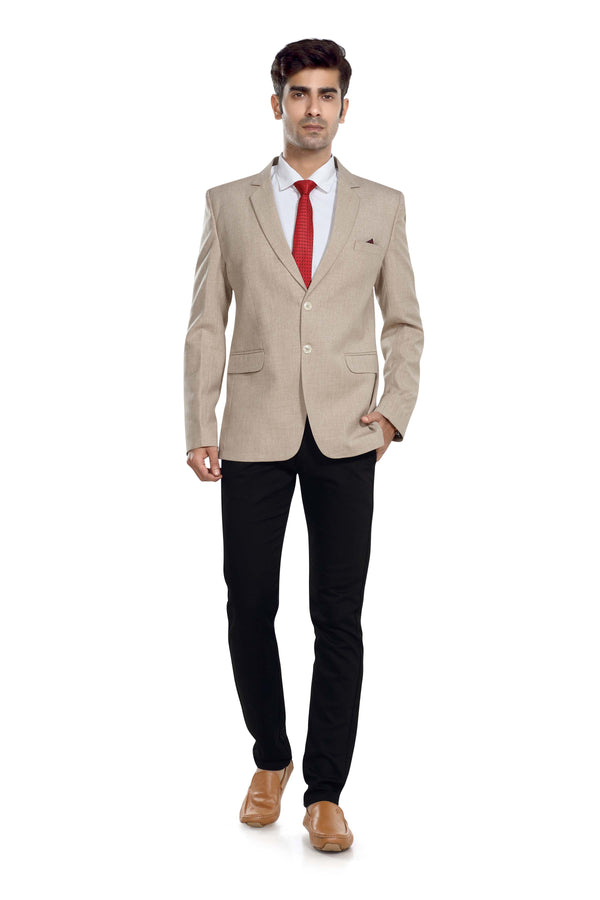Men's bone cream slim fit formal blazer – view 1