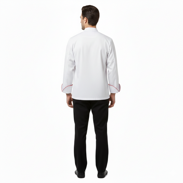 White & Red chef coat – view 2