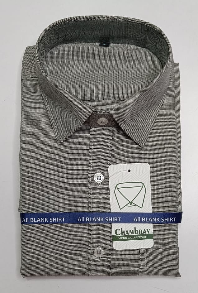 Men's Chambray Formal Shirt – Light Grey - Front