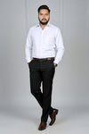 White anti-stain corporate shirt for men, standing view