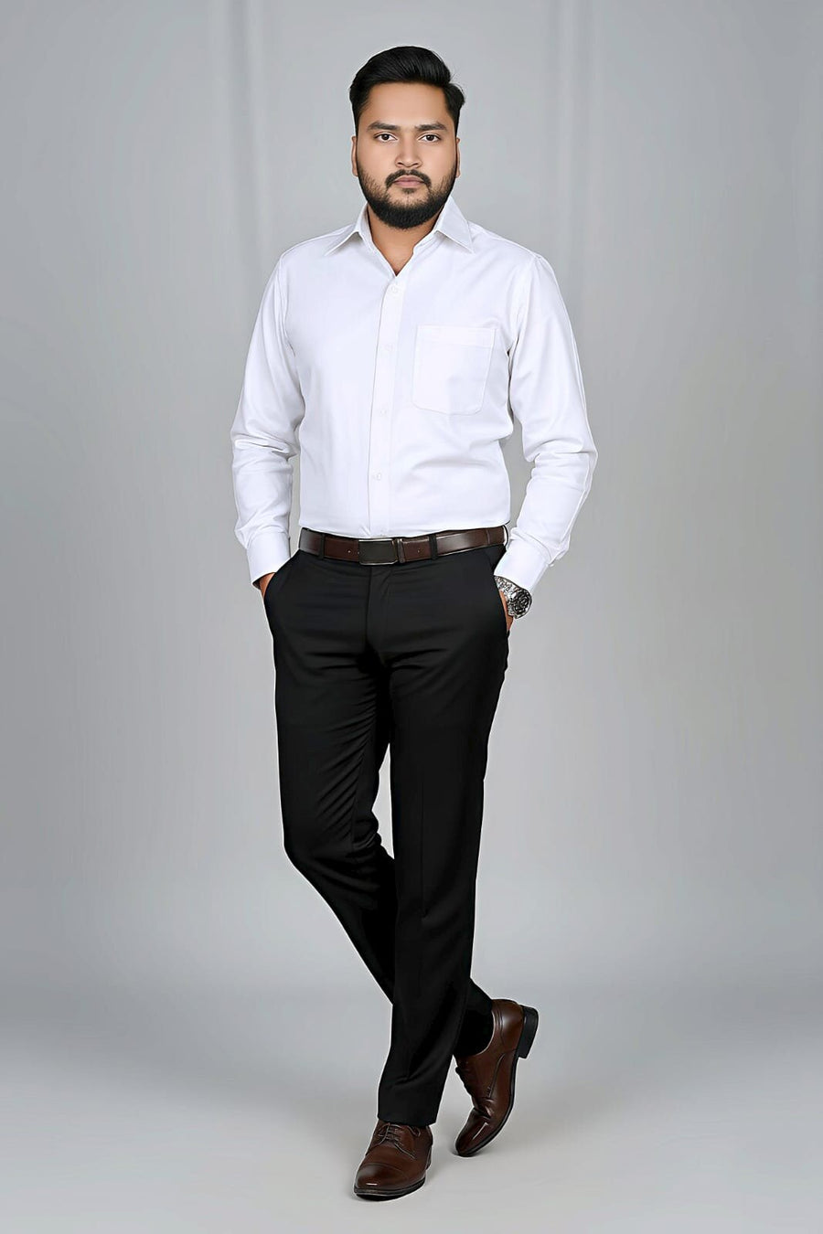 Men's Anti-Stain Formal Shirt – White - Right Sleeve