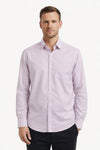 Mauve fil-a-fil formal shirt studio shot