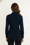 Women's Lycra Formal Shirt – Navy Blue – view 3