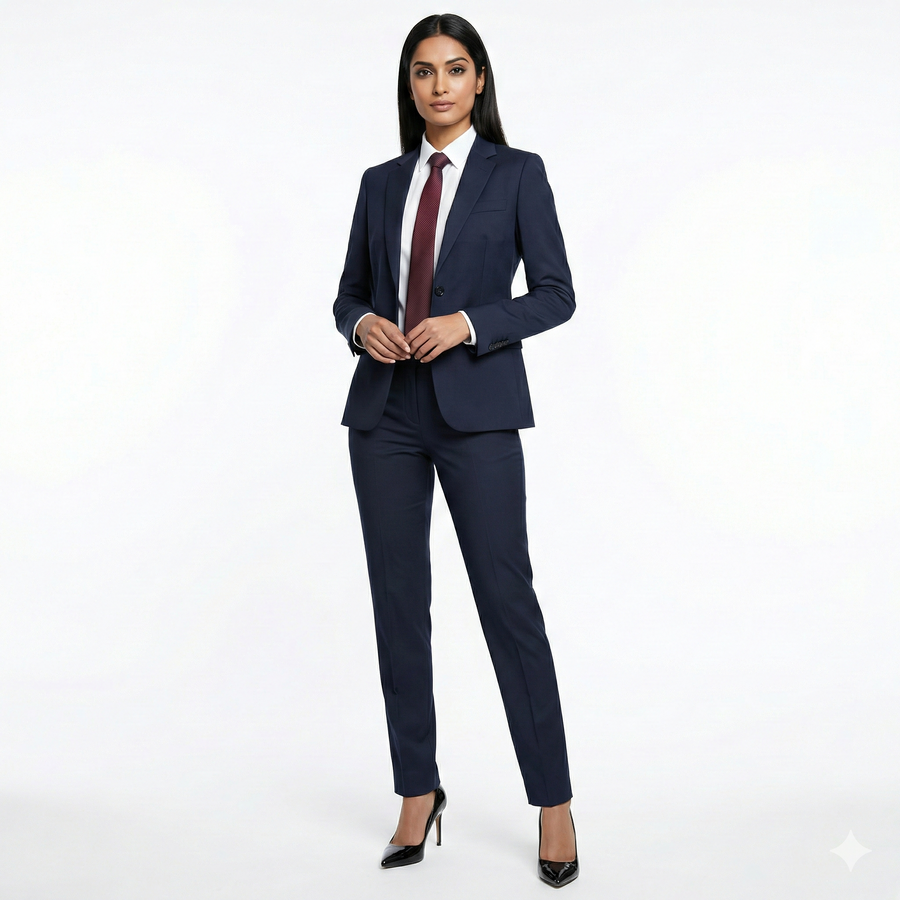 Women's Corporate Blazer – Navy Blue - Right Sleeve