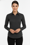 Women's Lycra Formal Shirt – Dark Grey – view 2