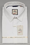 Folded white Mafatlal Trendz fil-a-fil shirt with tag