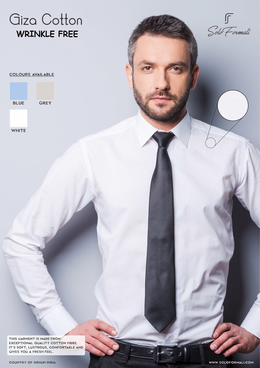 Men's Giza Cotton Formal Shirt – Blue - Back