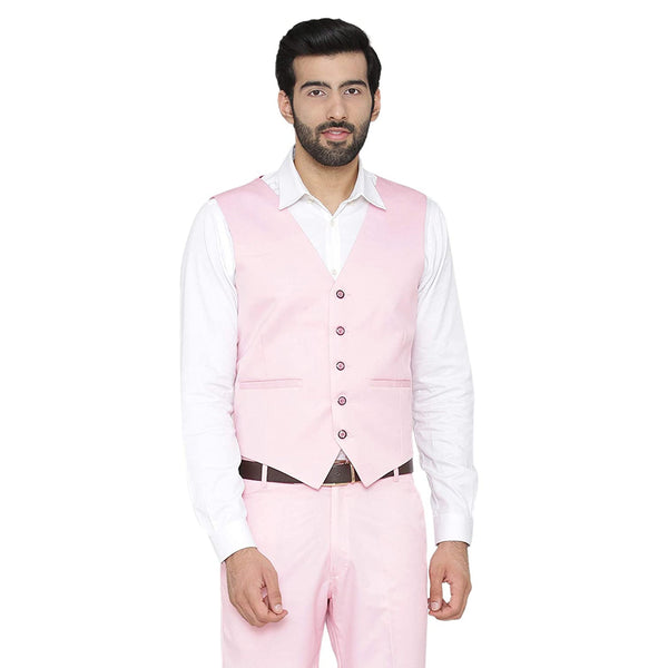 Men's Slim Fit TR Waistcoat – Light Pink