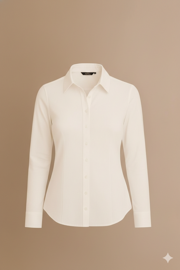 Women's Lycra Formal Shirt – White – view 2