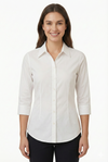 Women's Lycra 3/4 Sleeve Formal Shirt – White – view 3