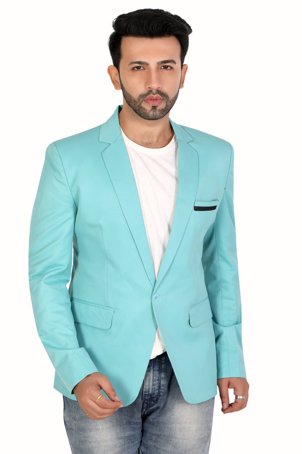 Men's slim fit TR blazer – Dark Aqua – view 2