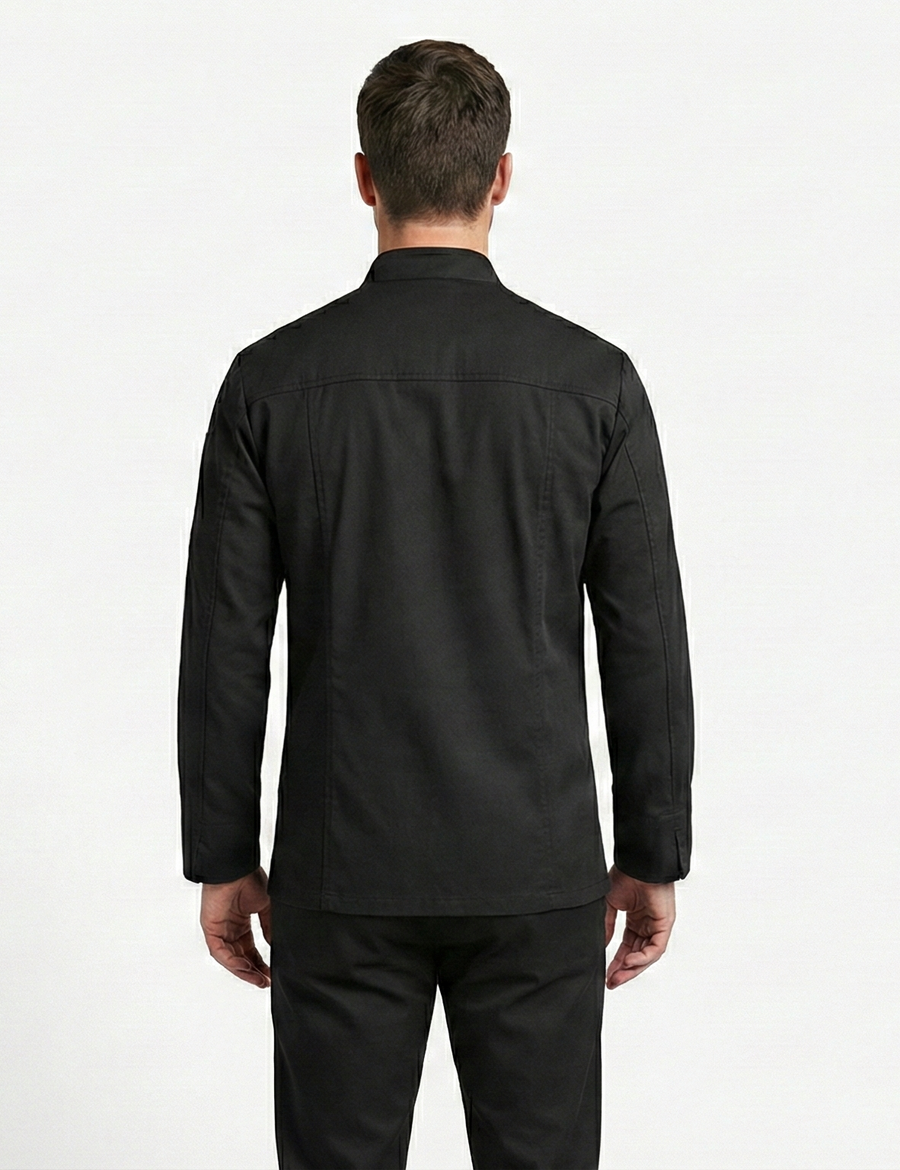 Chef Coat – All Black - Front