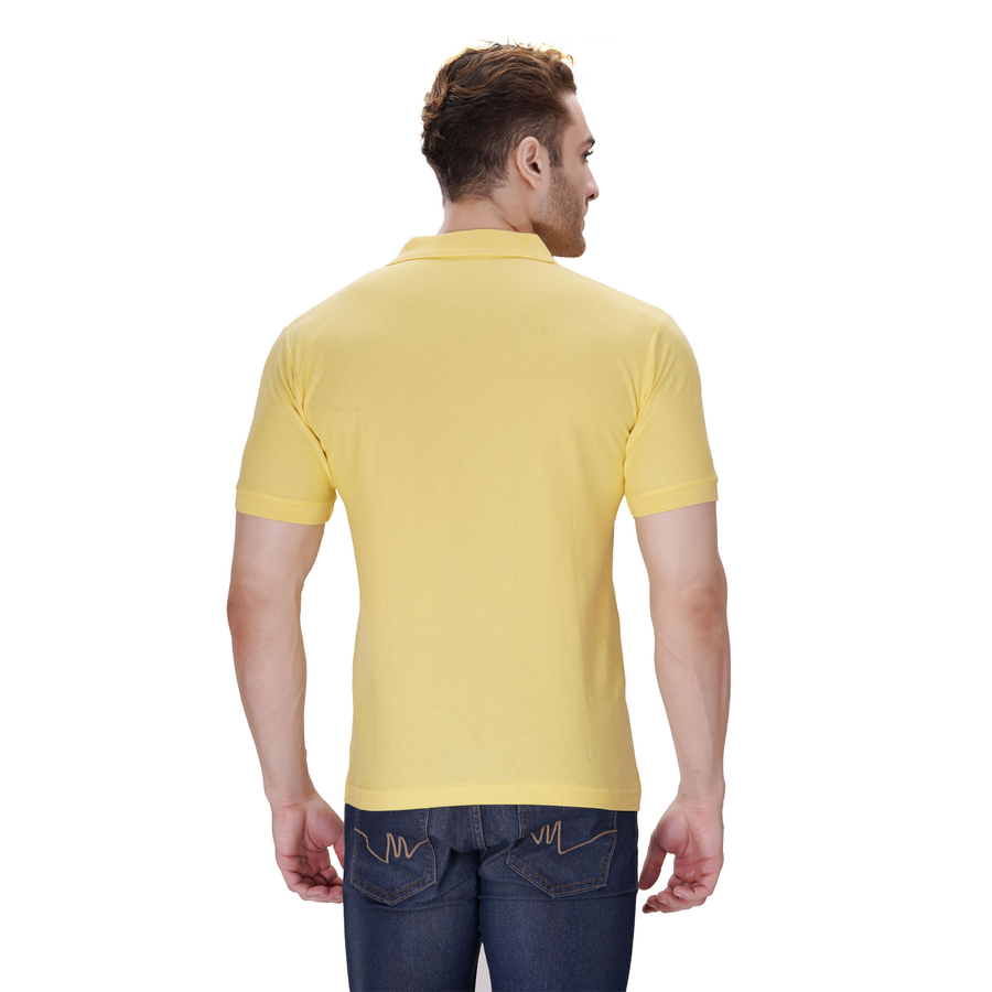 Cotton Polo T-Shirt – Pale Yellow - Back