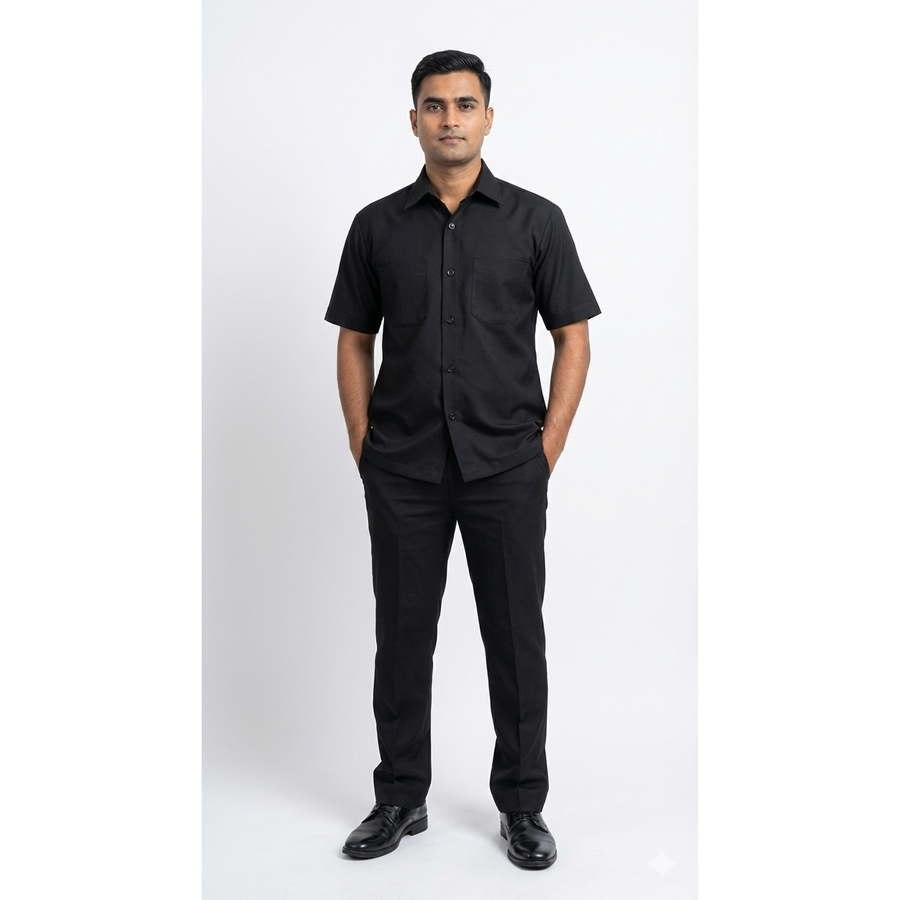 Safari Suit for Security Guards – Black - Front