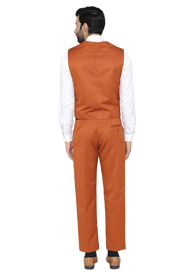 Men's carrot orange slim fit TR waistcoat – view 5