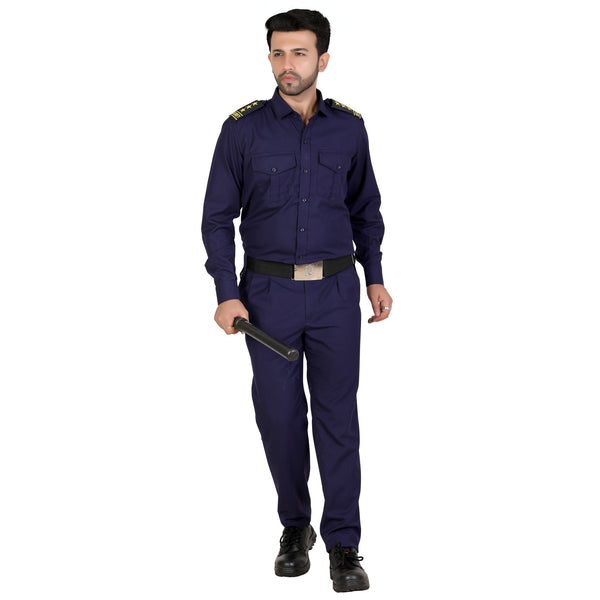 Navy blue security guard shirt for men