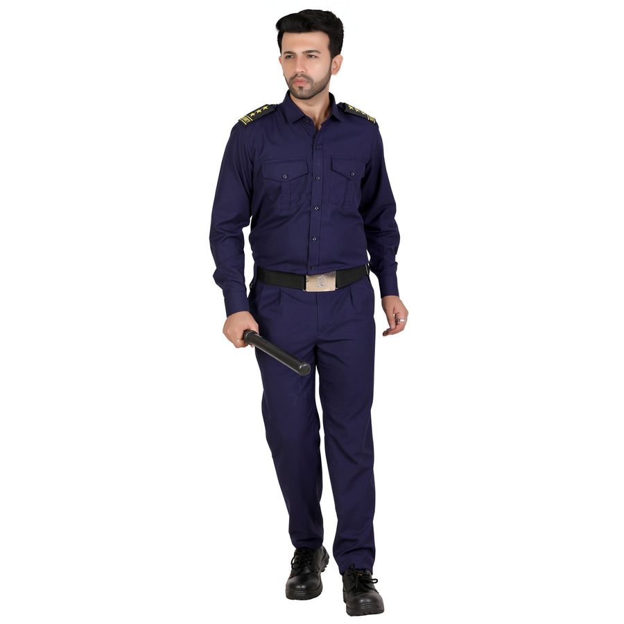 Security Guard Uniform Shirt & Pant – Navy Blue - Front
