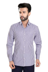 Men's Striped Formal Shirt – Purple – view 2