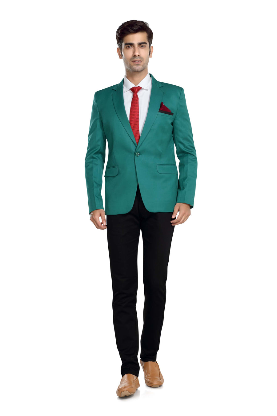 Men's Slim Fit TR Blazer – Sea Green - Front