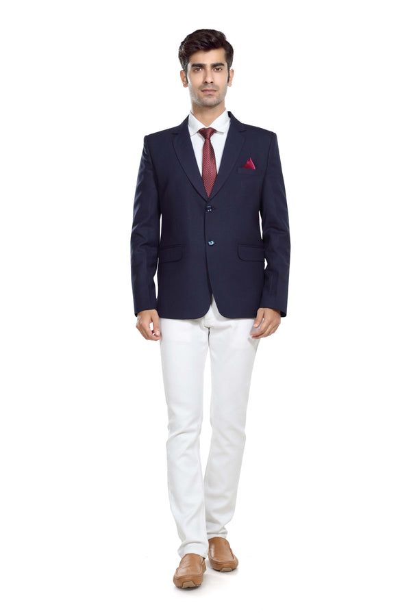 Men's sangam blue slim fit formal blazer – view 1