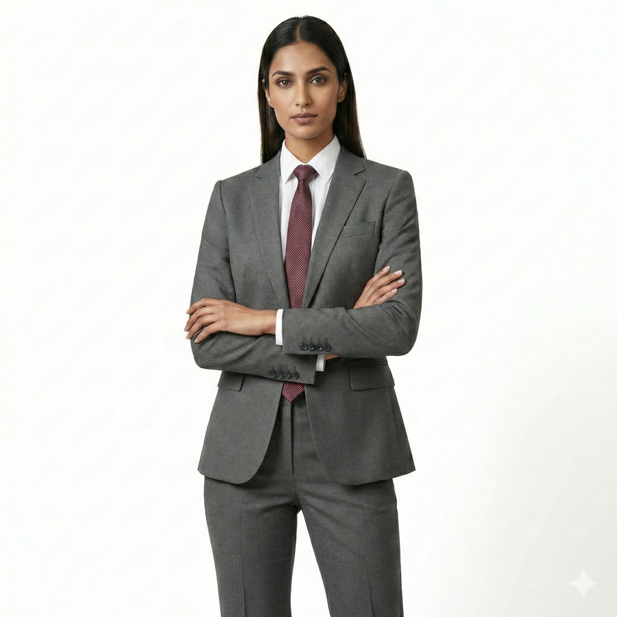 Women's Corporate Blazer – Grey - Left Sleeve