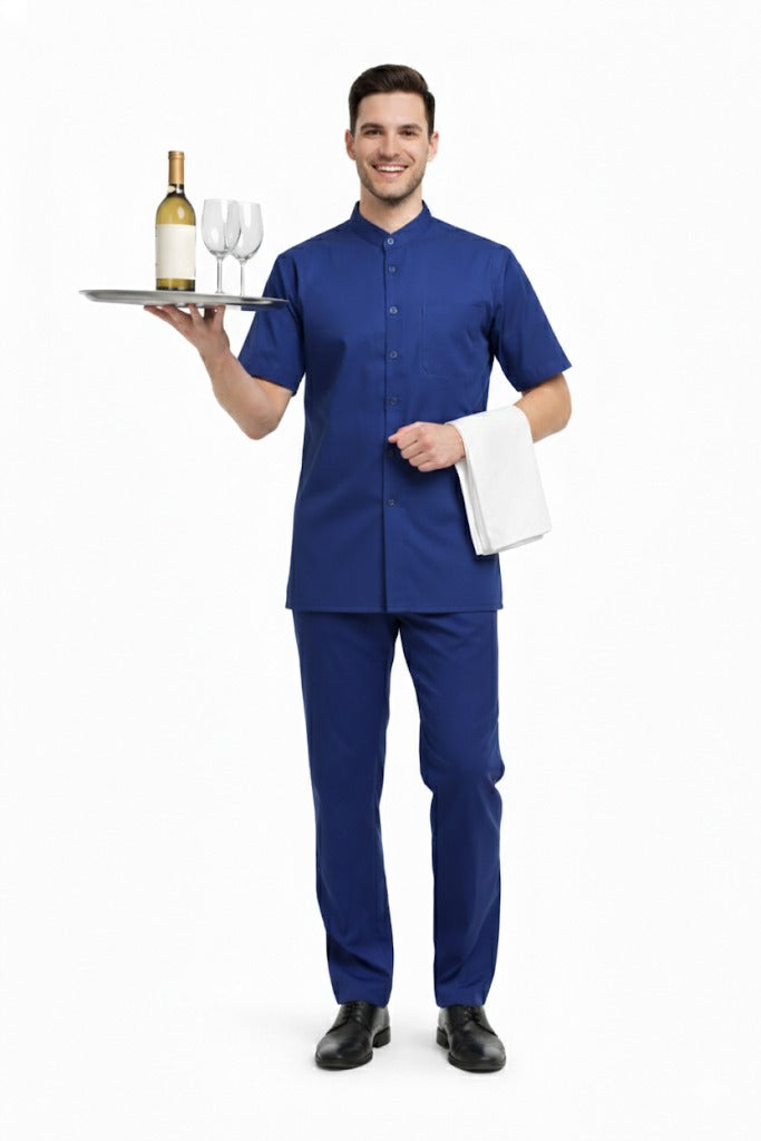 Half Sleeve Waiter Uniform – Royal Blue - Back
