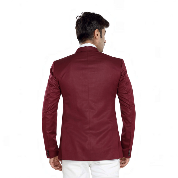 Men's slim fit TR blazer – Dark Maroon – view 5