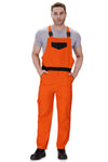 Industrial Dungaree Bib Overall – Orange – front