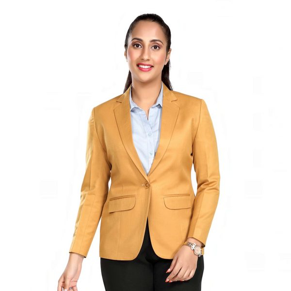 Women's slim fit TR blazer – Mustard Yellow – view 2