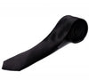 Solid Satin Formal Tie – Black – slim profile view