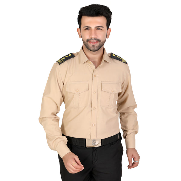 Beige security guard shirt for men