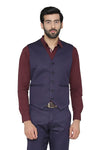 Men's navy blue slim fit TR waistcoat – view 2