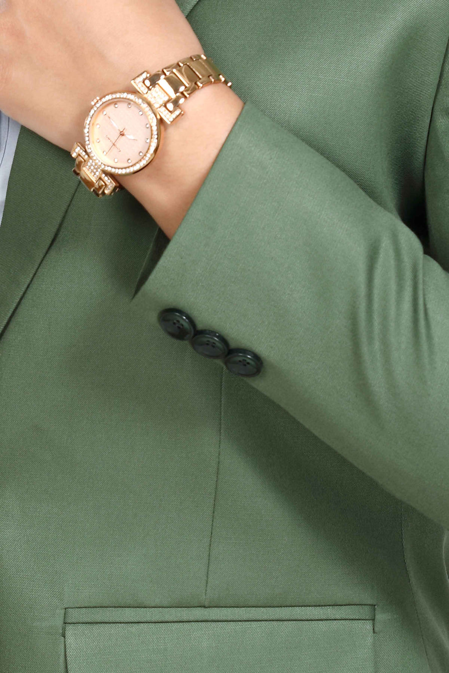 Women's Slim Fit TR Blazer – Green - Right Sleeve