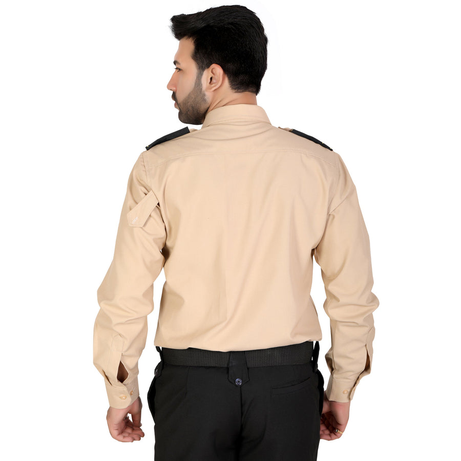 Security Guard Shirt – Beige - Back