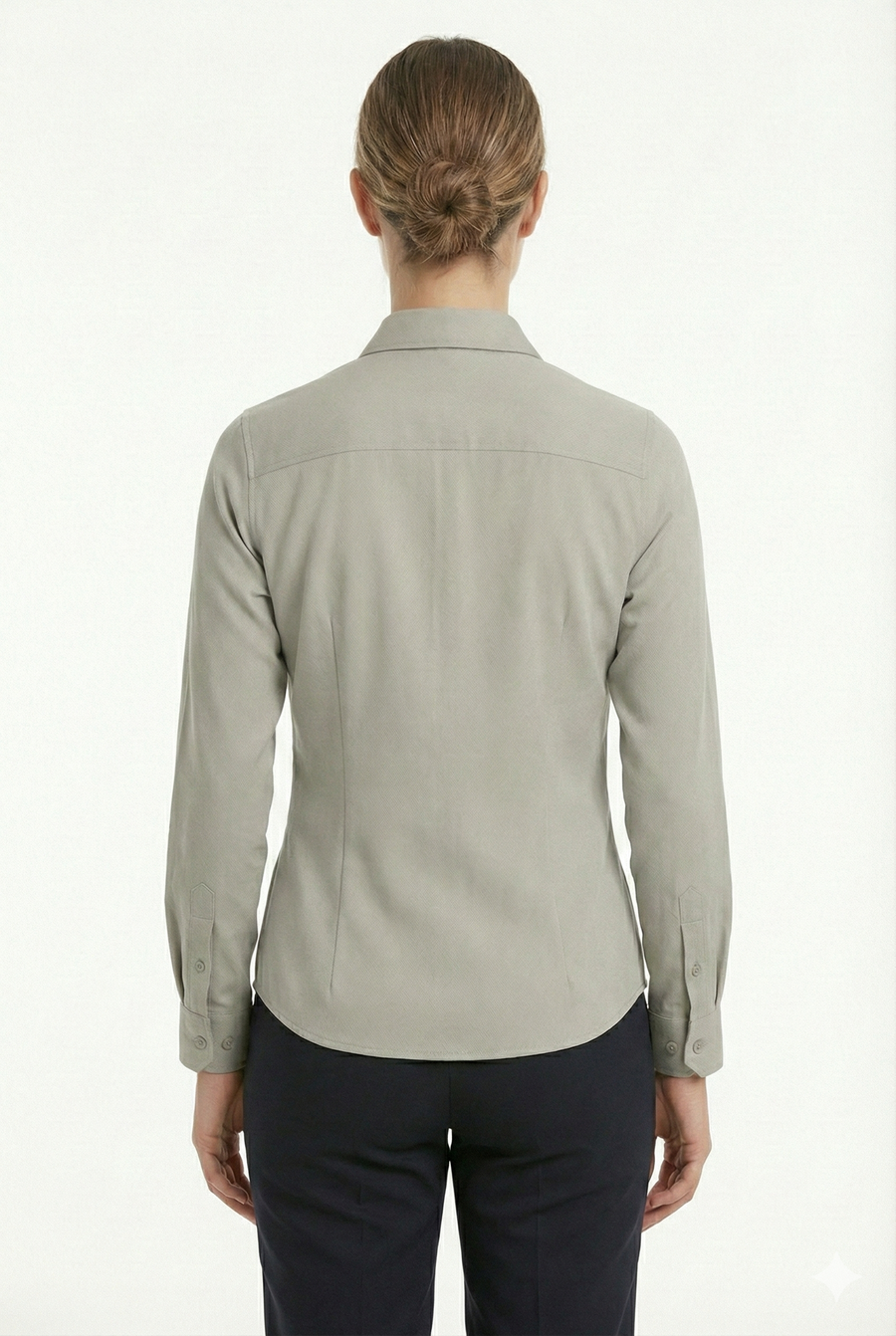 Women's Lycra Formal Shirt – Light Grey - Right Sleeve