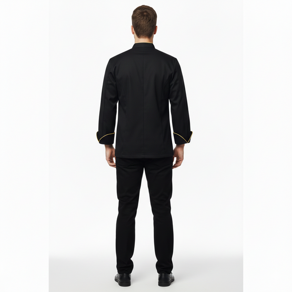 Black & Yellow chef coat – view 2