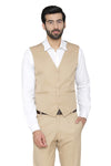 Men's beige slim fit TR waistcoat – view 3