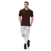 Brown polo T-shirt (100% cotton) – full body view