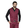 Men's Slim Fit TR Waistcoat – Wine Maroon