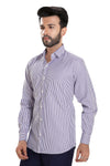 Men's Striped Formal Shirt – Purple – view 3