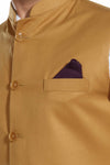 Men's Mustard Yellow TR Nehru jacket – view 6