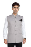 Men's Grey TR Nehru jacket – front view