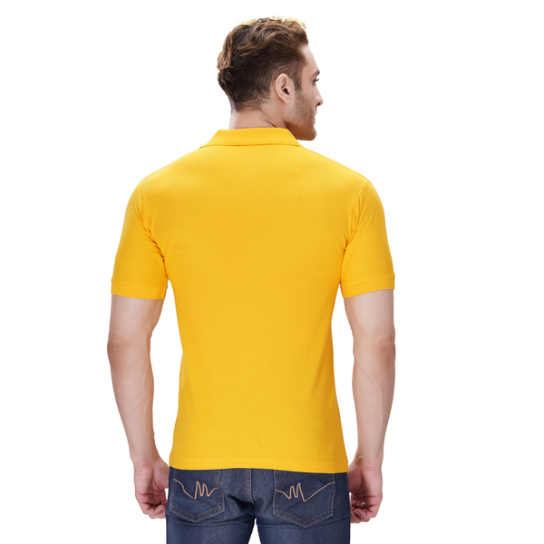 Yellow polo T-shirt (100% cotton) – back view