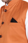 Men's Carrot Orange TR Nehru jacket – view 6