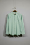 Mint green men's fil-a-fil formal shirt on hanger