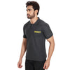 Charcoal melange security polo T-shirt – left angle view