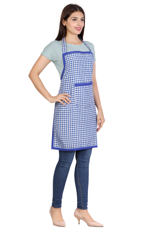 Full Kitchen Apron – Royal Blue Checks