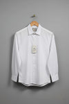 White men's anti-stain formal shirt on hanger